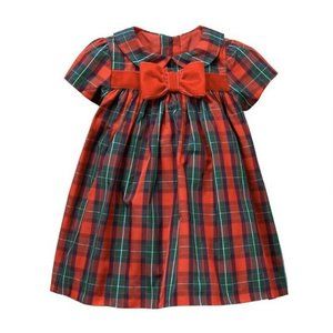 NWT Janie & Jack: Red Tartan Dress w Velvet Bow